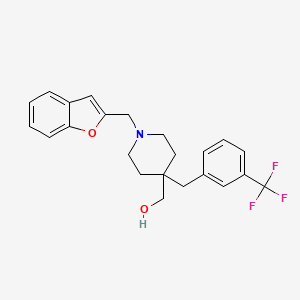molecular formula C23H24F3NO2 B1255028 [1-(2-Benzofuranylmethyl)-4-[[3-(trifluoromethyl)phenyl]methyl]-4-piperidinyl]methanol 