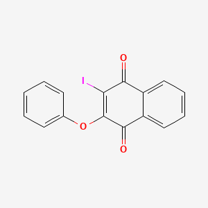 molecular formula C16H9IO3 B12550306 2-Iodo-3-phenoxynaphthalene-1,4-dione CAS No. 160246-88-8