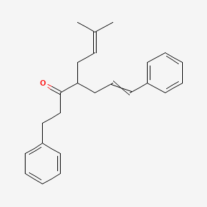 molecular formula C24H28O B12550335 7-Methyl-1-phenyl-4-(3-phenylprop-2-en-1-yl)oct-6-en-3-one CAS No. 821770-39-2