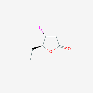 molecular formula C6H9IO2 B12550347 (4R,5S)-5-ethyl-4-iodooxolan-2-one CAS No. 154145-12-7