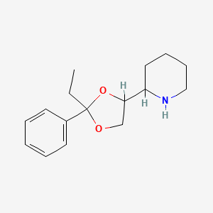 2-(2-Ethyl-2-phenyl-1,3-dioxolan-4-yl)piperidine