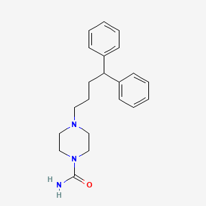 molecular formula C21H27N3O B12550455 4-(4,4-Diphenylbutyl)piperazine-1-carboxamide CAS No. 144466-08-0