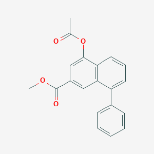 molecular formula C20H16O4 B12550484 2-Naphthalenecarboxylic acid, 4-(acetyloxy)-8-phenyl-, methyl ester 