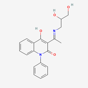 molecular formula C20H20N2O4 B12550568 3-[N-(2,3-dihydroxypropyl)-C-methylcarbonimidoyl]-4-hydroxy-1-phenylquinolin-2-one 