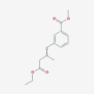 molecular formula C15H18O4 B12550594 Methyl 3-(4-ethoxy-2-methyl-4-oxobut-1-en-1-yl)benzoate CAS No. 141948-81-4