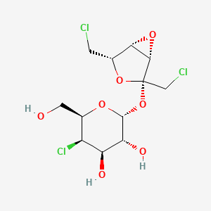 molecular formula C12H17Cl3O7 B1255062 4-Chloro-4-deoxy-alpha-galactopyranosyl 3,4-anhydro-1,6-dichloro-1,6-dideoxy-beta-lyxo-hexulofuranoside CAS No. 82920-01-2