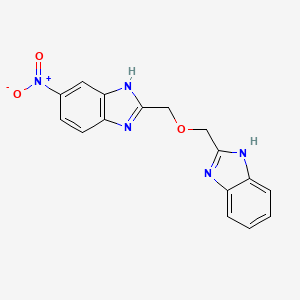 molecular formula C16H13N5O3 B1255065 2-(1H-苯并咪唑-2-基甲氧基甲基)-6-硝基-1H-苯并咪唑 