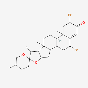 15,19-Dibromo-5',7,9,13-tetramethylspiro[5-oxapentacyclo[10.8.0.02,9.04,8.013,18]icos-17-ene-6,2'-oxane]-16-one