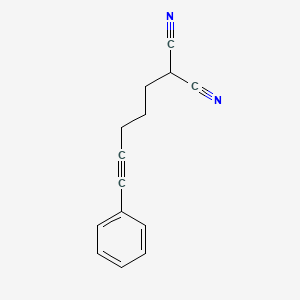 B12551160 Propanedinitrile, (5-phenyl-4-pentynyl)- CAS No. 144582-83-2