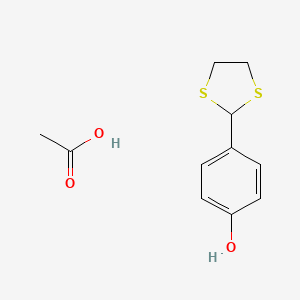 Acetic acid;4-(1,3-dithiolan-2-yl)phenol