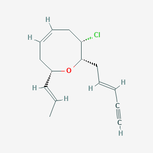 molecular formula C15H19ClO B1255140 (2S,3S,5Z,8S)-3-氯-2-[(E)-戊-2-烯-4-炔基]-8-[(E)-丙-1-烯基]-3,4,7,8-四氢-2H-恶唑环 