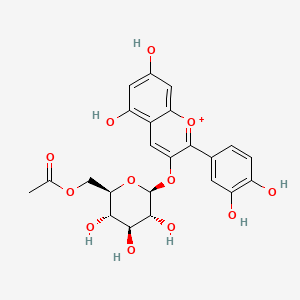 molecular formula C23H23O12+ B1255141 花青素 3-(6''-乙酰基葡萄糖苷) 