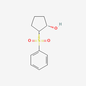 molecular formula C11H14O3S B12551441 (1S)-2alpha-(Phenylsulfonyl)cyclopentane-1alpha-ol CAS No. 180036-19-5