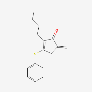 2-Cyclopenten-1-one, 2-butyl-5-methylene-3-(phenylthio)-