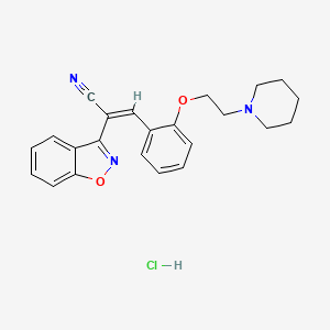 molecular formula C23H24ClN3O2 B1255162 (E)-2-(1,2-benzoxazol-3-yl)-3-[2-(2-piperidin-1-ylethoxy)phenyl]prop-2-enenitrile;hydrochloride 