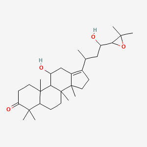 molecular formula C30H48O4 B1255178 17-[4-(3,3-Dimethyloxiran-2-yl)-4-hydroxybutan-2-yl]-11-hydroxy-4,4,8,10,14-pentamethyl-1,2,5,6,7,9,11,12,15,16-decahydrocyclopenta[a]phenanthren-3-one 