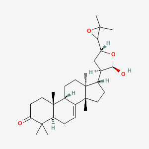 molecular formula C30H46O4 B1255179 (5R,9S,10R,13S,14S,17S)-17-[(2R,3R,5R)-5-(3,3-dimethyloxiran-2-yl)-2-hydroxyoxolan-3-yl]-4,4,10,13,14-pentamethyl-1,2,5,6,9,11,12,15,16,17-decahydrocyclopenta[a]phenanthren-3-one 