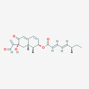 molecular formula C24H30O5 B1255193 [(1R,2S,7R,8aR)-7-hydroxy-1,8a-dimethyl-6-oxo-7-(3-oxoprop-1-en-2-yl)-2,8-dihydro-1H-naphthalen-2-yl] (2E,4E,6S)-6-methylocta-2,4-dienoate 