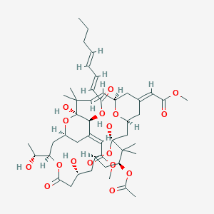 molecular formula C47H68O17 B1255203 [(1S,3S,5E,7R,8E,11S,12S,13E,15S,17R,21R,23R,25S)-25-acetyloxy-1,11,21-trihydroxy-17-[(1R)-1-hydroxyethyl]-5,13-bis(2-methoxy-2-oxoethylidene)-10,10,26,26-tetramethyl-19-oxo-18,27,28,29-tetraoxatetracyclo[21.3.1.13,7.111,15]nonacos-8-en-12-yl] (2E,4E)-octa-2,4-dienoate 