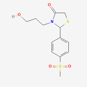 4-Thiazolidinone, 3-(3-hydroxypropyl)-2-[4-(methylsulfonyl)phenyl]-