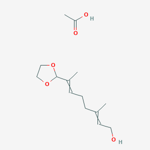 Acetic acid;7-(1,3-dioxolan-2-yl)-3-methylocta-2,6-dien-1-ol