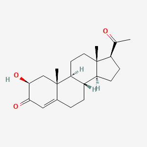 molecular formula C21H30O3 B1255221 (2S,8S,9S,10R,13S,14S,17S)-17-Acetyl-2-hydroxy-10,13-dimethyl-6,7,8,9,10,11,12,13,14,15,16,17-dodecahydro-1H-cyclopenta[a]phenanthren-3(2H)-one 