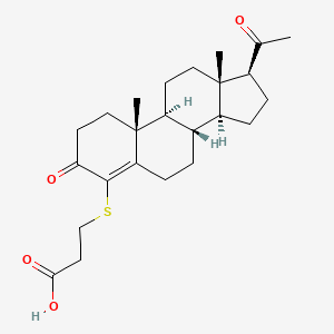 molecular formula C24H34O4S B1255223 3-(孕酮-4-基)硫代丙酸 