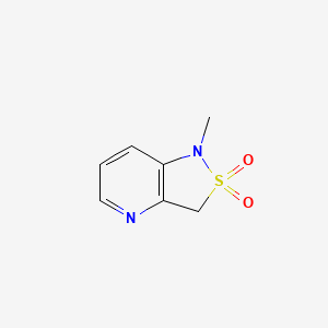 molecular formula C7H8N2O2S B12552287 1-Methyl-1,3-dihydro-2H-2lambda~6~-[1,2]thiazolo[4,3-b]pyridine-2,2-dione CAS No. 187333-32-0