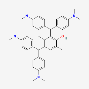 molecular formula C42H50N4O B12552306 2,4-Bis{bis[4-(dimethylamino)phenyl]methyl}-3,6-dimethylphenol CAS No. 142248-56-4