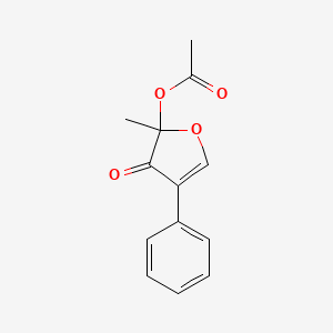 molecular formula C13H12O4 B1255231 2-Methyl-3-oxo-4-phenyl-2,3-dihydrofuran-2-yl acetate CAS No. 192451-60-8