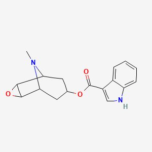 molecular formula C17H18N2O3 B1255240 (9-methyl-3-oxa-9-azatricyclo[3.3.1.02,4]nonan-7-yl) 1H-indole-3-carboxylate 