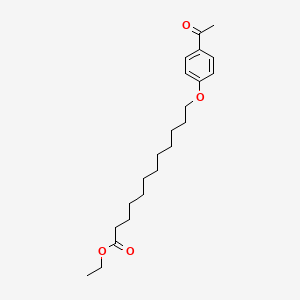 molecular formula C22H34O4 B12552429 Ethyl 12-(4-acetylphenoxy)dodecanoate CAS No. 142726-11-2