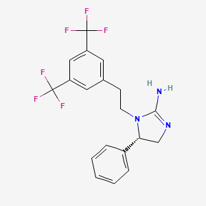 molecular formula C19H17F6N3 B1255243 (5S)-1-[2-[3,5-bis(trifluoromethyl)phenyl]ethyl]-5-phenyl-4,5-dihydroimidazol-2-amine 