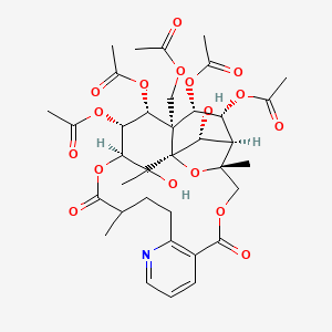 molecular formula C36H45NO17 B1255250 (1S,18S,22S,24S,26S,19R,20R,21R,23R,25R)-19,22,23-Triacetyloxy-21-(acetyloxymethyl)-25,26-dihydroxy-3,15,26-trimethyl-6,16-dioxo-2,5,17-trioxa-11-azapentacyclo[16.7.1.0<1,21>.0<3,24>.0<7,12>]hexacosa-7,9,11-trien-20-yl acetate 