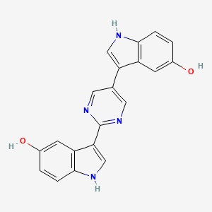 molecular formula C20H14N4O2 B1255253 1H-Indol-5-ol, 3-[2-(5-hydroxy-1H-indol-3-yl)-5-pyrimidinyl]- CAS No. 925253-33-4