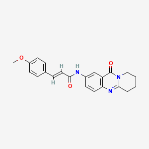 molecular formula C22H21N3O3 B1255257 (2E)-3-(4-methoxyphenyl)-N-(11-oxo-6,8,9,11-tetrahydro-7H-pyrido[2,1-b]quinazolin-2-yl)acrylamide 