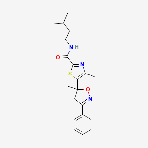 molecular formula C20H25N3O2S B1255262 4-甲基-N-(3-甲基丁基)-5-(5-甲基-3-苯基-4H-异噁唑-5-基)-2-噻唑甲酰胺 
