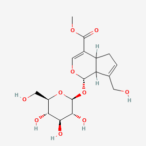 molecular formula C17H24O10 B1255263 methyl (1S,4aS,7aS)-7-(hydroxymethyl)-1-[(2S,3R,4S,5S,6R)-3,4,5-trihydroxy-6-(hydroxymethyl)tetrahydropyran-2-yl]oxy-1,4a,5,7a-tetrahydrocyclopenta[c]pyran-4-carboxylate 