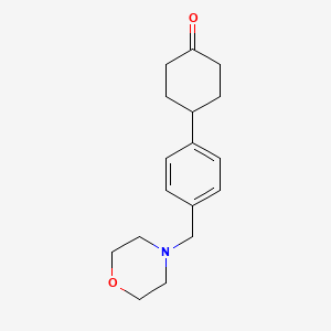 molecular formula C17H23NO2 B12552681 4-{4-[(Morpholin-4-yl)methyl]phenyl}cyclohexan-1-one CAS No. 178163-52-5