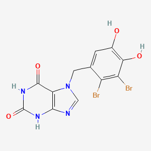 molecular formula C12H8Br2N4O4 B1255273 7-(2,3-Dibromo-4,5-dihydroxybenzyl)-3,7-dihydro-1h-purine-2,6-dione 