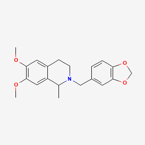 molecular formula C20H23NO4 B1255284 2-(1,3-benzodioxol-5-ylmethyl)-6,7-dimethoxy-1-methyl-3,4-dihydro-1H-isoquinoline 