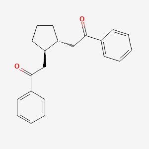 molecular formula C21H22O2 B12552858 alpha,alpha'-(Cyclopentane-1alpha,2beta-diyl)bisacetophenone CAS No. 175441-79-9