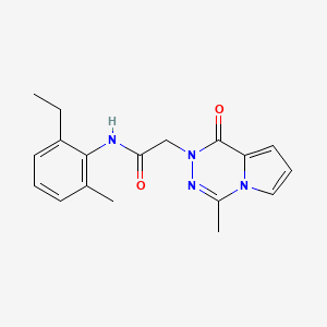 molecular formula C18H20N4O2 B1255288 N-(2-ethyl-6-methylphenyl)-2-(4-methyl-1-oxo-2-pyrrolo[1,2-d][1,2,4]triazinyl)acetamide 