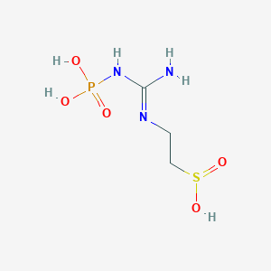molecular formula C3H10N3O5PS B1255289 N(omega)-phosphohypotaurocyamine 