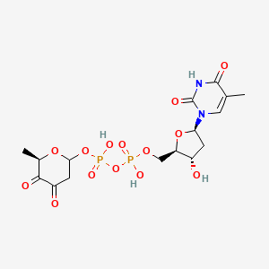 molecular formula C16H22N2O14P2 B1255301 dTDP-3,4-二脱氢-2,6-二脱氧-D-葡萄糖 