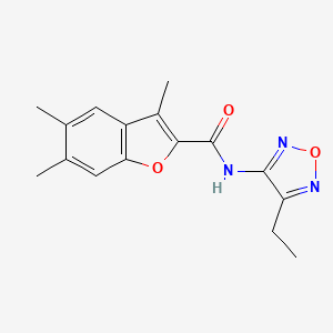 molecular formula C16H17N3O3 B1255303 N-(4-ethyl-1,2,5-oxadiazol-3-yl)-3,5,6-trimethyl-2-benzofurancarboxamide 