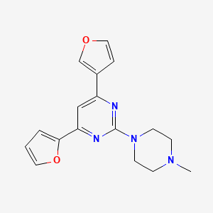 2-(4-Methylpiperazin-1-yl)-4-(2-furanyl)-6-(3-furanyl)pyrimidine