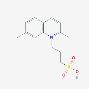 molecular formula C14H18NO3S+ B1255309 3-(2,7-Dimethyl-1-quinolin-1-iumyl)-1-propanesulfonic acid 