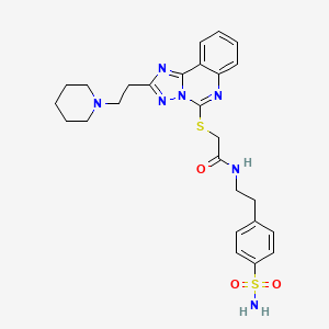 molecular formula C26H31N7O3S2 B1255310 2-[[2-[2-(1-哌啶基)乙基]-[1,2,4]三唑并[1,5-c]喹唑啉-5-基]硫]-N-[2-(4-磺酰苯基)乙基]乙酰胺 