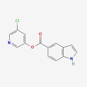 molecular formula C14H9ClN2O2 B1255313 5-Chloropyridin-3-yl 1H-indole-5-carboxylate 